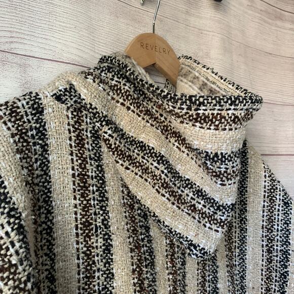 Agustin De La Cruz Vazquez Biege and Black Zip Up Hoodie Pockets Size Large - Picture 13 of 14